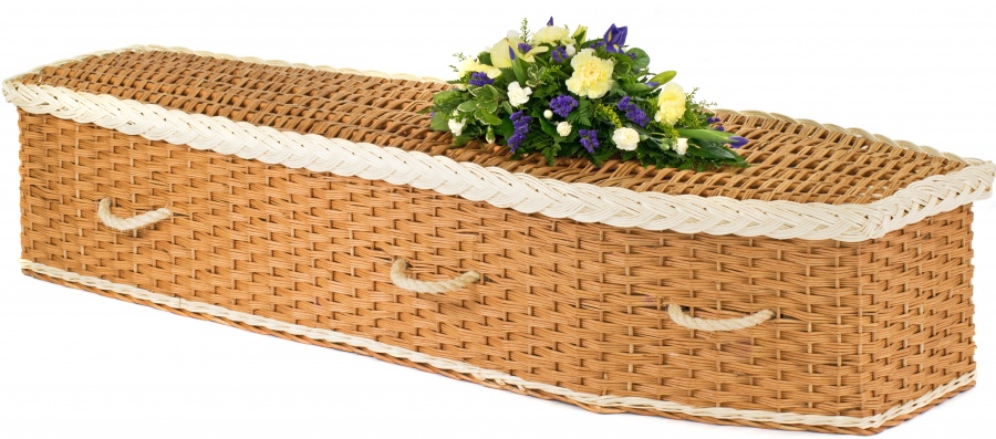 English Willow Eco2 Traditional Coffin with Light bands